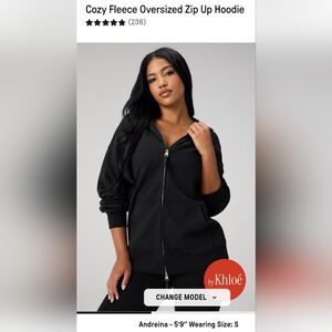 New - Fabletics by Khloe Cozy Fleece Oversized Zip Up Hoodie Size M